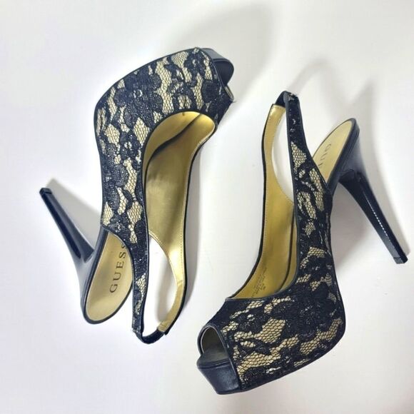 Guess lace slingback platform heels - Picture 1 of 9